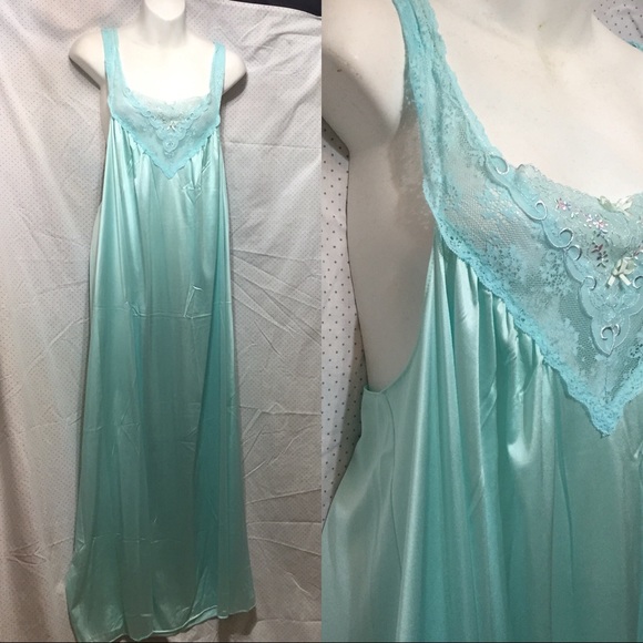 Authentic Original Vintage Style Other - Vintage nightgown beautiful teal M